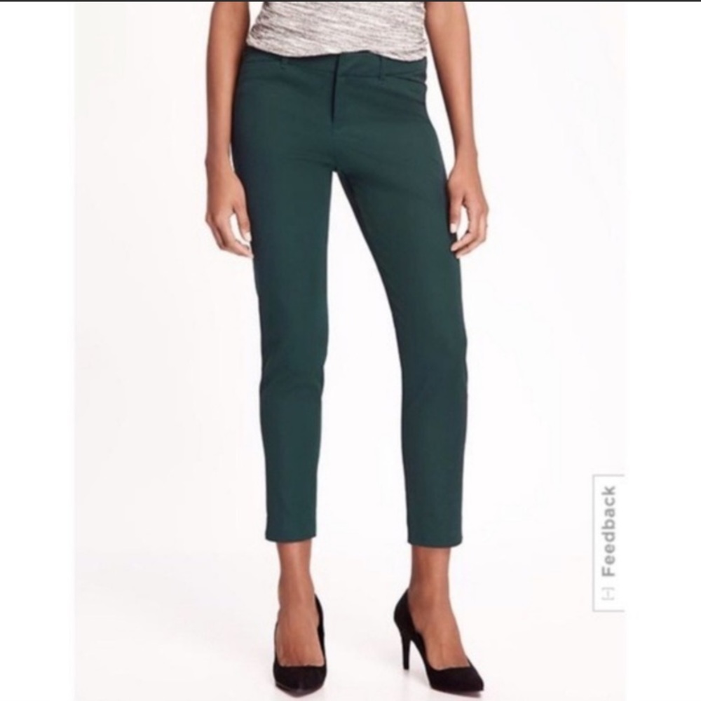 Old Navy Emerald Green Mid Rise Pixie Ankle Pant